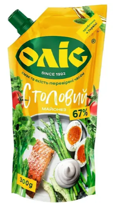 Майонез Оліс Столовий 67%, 300 г